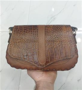 کیف دوشی تمام چرم گاوی ننه جونی رنگ بندی