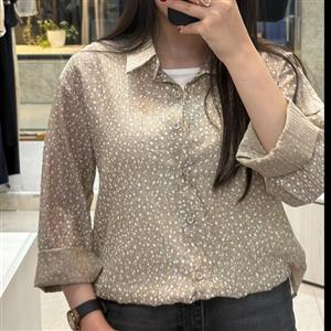 شومیز دو تیکه وارداتی طرح گل همراه با تاپ
