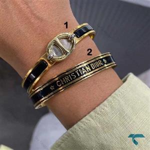 دستبند دیور مشکی طلایی Dior-8486-L