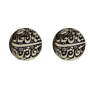 دکمه سردست نقره مردانه گالری ظهیرالدینی طرح سکه قدیمی کد 01