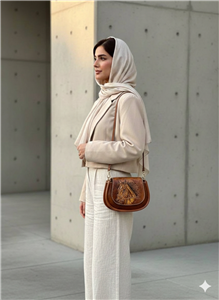 کیف دوشي زنانه چرم مینا چرم-چرم گاباي