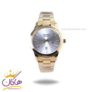 ساعت مچی سیکو مردانه فلزی طلایی صفحه نقره ای OS 9/53