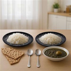 بشقاب غذا خوری سرامیکی بومی مدل ماربل مجموعه 2 عددی