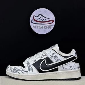 کتونی مردانه مدل نایک جردن گلدوزی سفید مشکی Nike Jordan