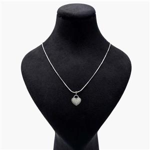 گردنبند زنانه قلبی نقره ای نگینی ۷۹۱ 