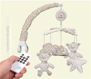 آویز موزیکال ریموت‌ دار تخت نوزاد رزبرن TEDDY BEAR