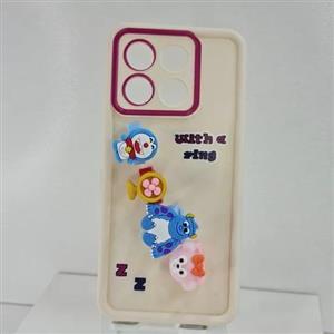 گارد گوشی Poco x6 pro عروسکی فانتزی برجسته جا انگشتی مدل پاپ سوکت رنگ کرم