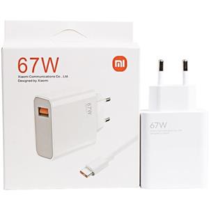 کابل و کلگی شارژر XIAOMI مدل 67W ویژگی 100% اورجینال با پک