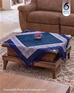 پارچه مخمل قلم کار حاشیه مدرن رنگ طبیعی رومیزی قلمکاری صنایع دستی کیمیاترنج