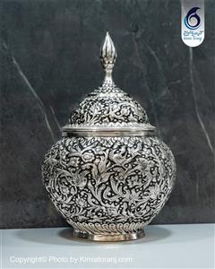شکلات خوری  قلم زنی دست قلم گل و مرغ برجسته مسی دکوری با روکش قلع با ضمانت اصالت صنایع دستی کیمیاترنج 