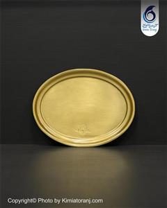 سینی کوچک بیضی برنجی ضخیم ساده یک نفره  با ضمانت ۶۰ ماهه صنایع دستی کیمیا ترنج