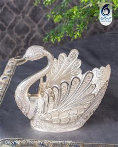 قو سایز 5 شبه نقره قلم زنی گل و مرغ نقره نما با روکش و ضمانت ۳۶ ماهه کیمیاترنج