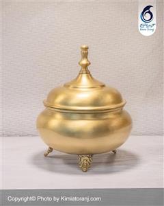 شکلات خوری سه پایه برنجی با ضمانت ۶۰ ماهه کیمیاترنج طرح هندی 