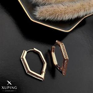 گوشواره شش ضلعی نگین دار ژوپینگ - نگار گالری
