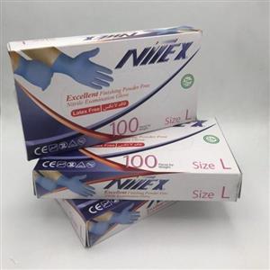 دستکش نیتریل 100عددی (نماینده حریر ایران) | متوسط - 1 بسته