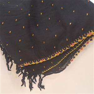 شال گلابتونی لبه دوزی مشکی
