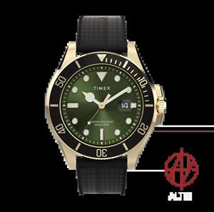 ساعت مچی مردانه تایمکس Timex مدل TW2Y05300 سری Harborside Coast – ترکیب طلایی و سبز یشمی