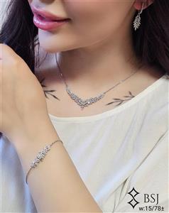 سرویس نقره زنانه مدل GT198 با نگین‌های درخشان | طراحی ظریف و کلاسیک 