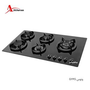 اجاق گاز صفحه‌ای اخوان مدل G24s شیشه مشکی راندمان بالا 5 شعله
