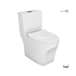 توالت فرنگی چینی کرد لیندا با درب آرام‌بند | خروجی زمینی ۱۰ سانتی‌متر و فلاش ریزشی