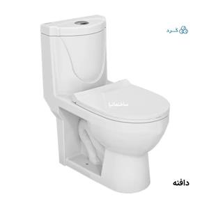 توالت فرنگی دافنه با سیستم تخلیه توربوجت، فلاش دوزمانه و درب آرام‌بند | خروجی ۲ اینچ
