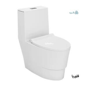توالت فرنگی فلوریا چینی کرد با طراحی مسطح، فلاش دوزمانه و سیستم تخلیه توربوجت | آکس ۲۲ و خروجی ۲ اینچ