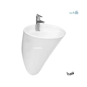 روشویی دیواری فلوریا با طراحی مخروطی خاص و نصب آسان روی دیوار