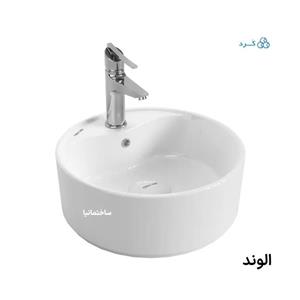 روشویی روکابینتی الوند با طراحی دایره‌ای و خروجی سرریز