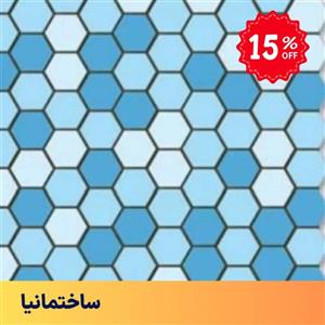 کاشی استخری شش‌ضلعی میکس URS14 البرز – ترکیب رنگ آبی کاربنی، سفید و فیروزه‌ای
