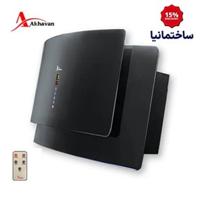هود مورب اخوان مدل H61-MF | هود شیشه‌ای مشکی با موتور فلزی و سنسور دود