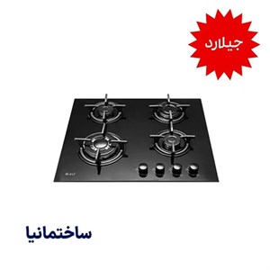 گاز رومیزی ۴ شعله شیشه‌ای جیلارد مدل G-1401 | طراحی جمع‌وجور با ایمنی ترموکوپل و فندک اتوماتیک