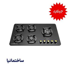 گاز رومیزی ۵ شعله شیشه‌ای جیلارد مدل G-1504s | طراحی شیک و ایمنی بالا با ترموکوپل و فندک اتوماتیک