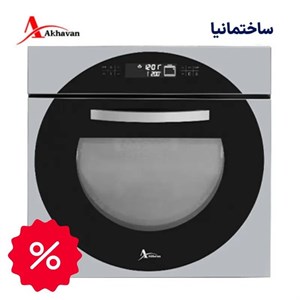 فر توکار اخوان مدل F38 برقی | نمای استیل با شیشه دایره‌ای و کنترل لمسی کامل