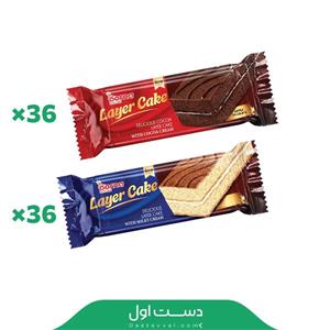 کیک دولایه وانیلی با کرم شیری درنا