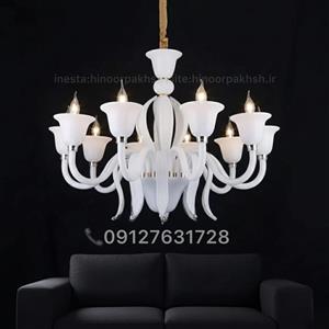 لوستر مورانو کریستالی کلاسیک سفید در انواع رنگبندی