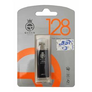 فلش مموری QUEEN TECH USB3.1 مدل QUICK ظرفیت 128 گیگابایت - سرمه ای