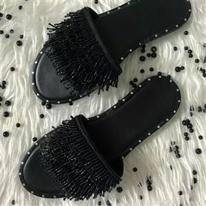 صندل روفرشی زنانه مشکی شیک