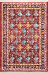 فرش محتشم 1000 شانه کلکسیون سنتی کد 25CS0190 زمینه عنابی (غیربرجسته)