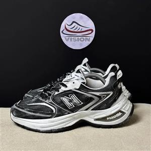 کفش کتانی مردانه مدل نیوبالانس کاستوم شده مشکی سفید New Balance