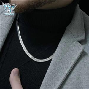 گردنبند مردانه استیل مدل هرینگبون ( ماری) کد 2816