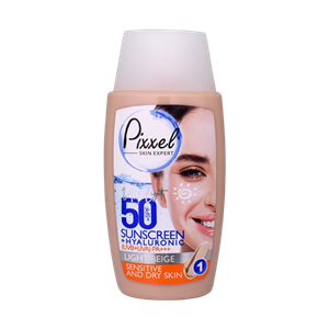 کرم ضد آفتاب بژ روشن پوست های خشک و حساس پیکسل SPF50 حجم 50 میلی لیتر