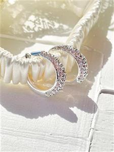 گوشواره حلقه فول نگین