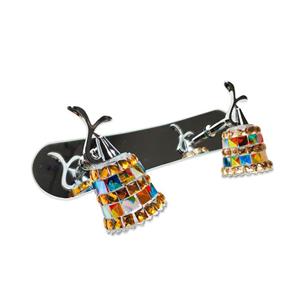 چراغ مدل بالا آینه ای کریستالی دو شعله کد 9645
