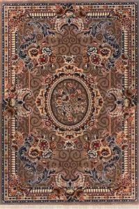 فرش ستاره کویر یزد کلکسیون شاهسون کد SH-B038-8834 زمینه شکلاتی (غیربرجسته)
