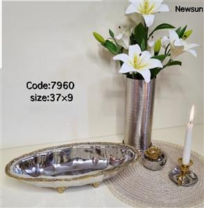 آجیل خوری هندی استیل برنج نیوسان مدل برگ کد 7960 