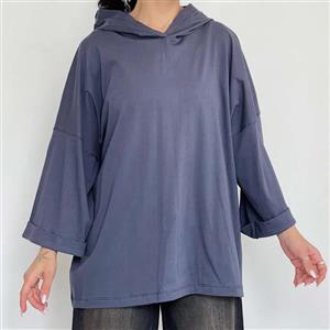 تیشرت باکسی کلاهدار نخ پنبه 1133