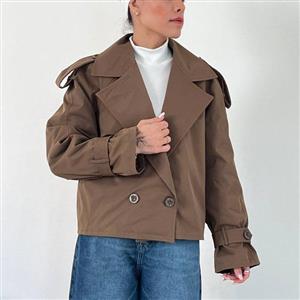 ترنچ کت کوتاه آستردار کتان زارا زنانه کد 1246