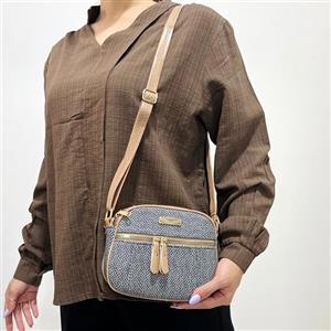 کیف زنانه چرم طرح کنفی چهار زیپ کد 1380