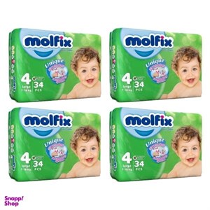 پوشک کودک مولفیکس سایز 4 بسته 34 عددی