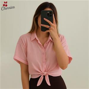 شومیز باکسی جلو گره
